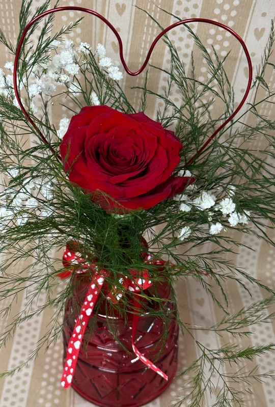 Valentine's Single Red Rose